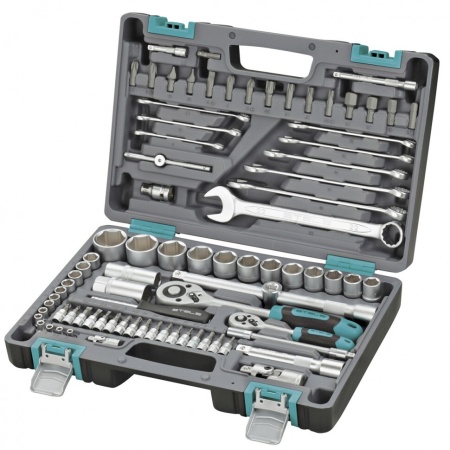 Набор инструментов STELS 1/2", 1/4", CrV, пластиковый кейс 82 предм.