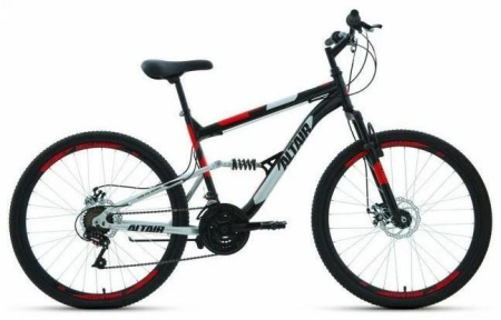 Велосипед Altair MTB FS 26 2.0 D (26" 18 ск. рост 18") 2022 черный/красный