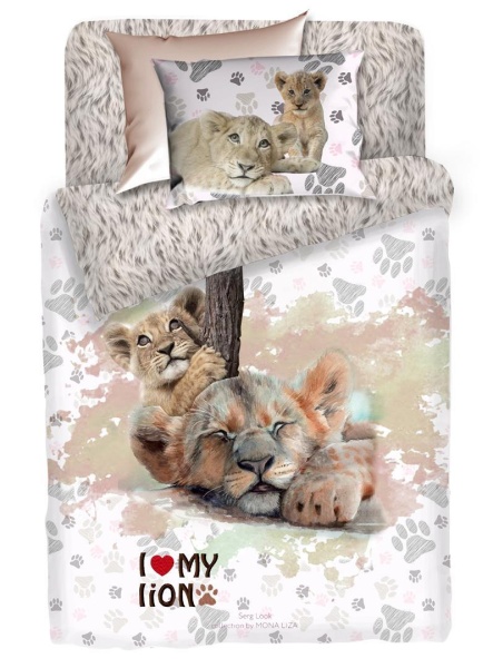 КПБ 1,5 сп Mona Liza Serg Look Kids I Love my Lion 50/70 Сатин 5756/3