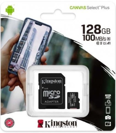 Карта флеш-памяти Kingston microSDXC 128GB Class10 UHS-I+ADP