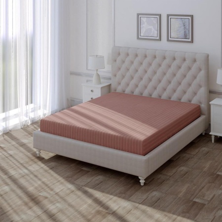 Простыня на резинке Verossa Stripe 200/200/20 Ash Сатин 754032